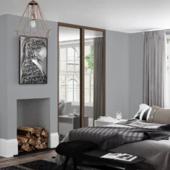 Shaker 2 Door Sliding Wardrobe Kit Mirror With Walnut Frame (W)1753 X (H)2260mm -Furniture Series Sale 14817123 1395059996602942