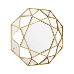 Marcia Faceted Octagonal Wall Mirror - Gold - 81cm -Furniture Series Sale 14820929 7535058974895723