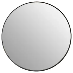 Cindy Large Round Wall Mirror - Matt Black - 70cm