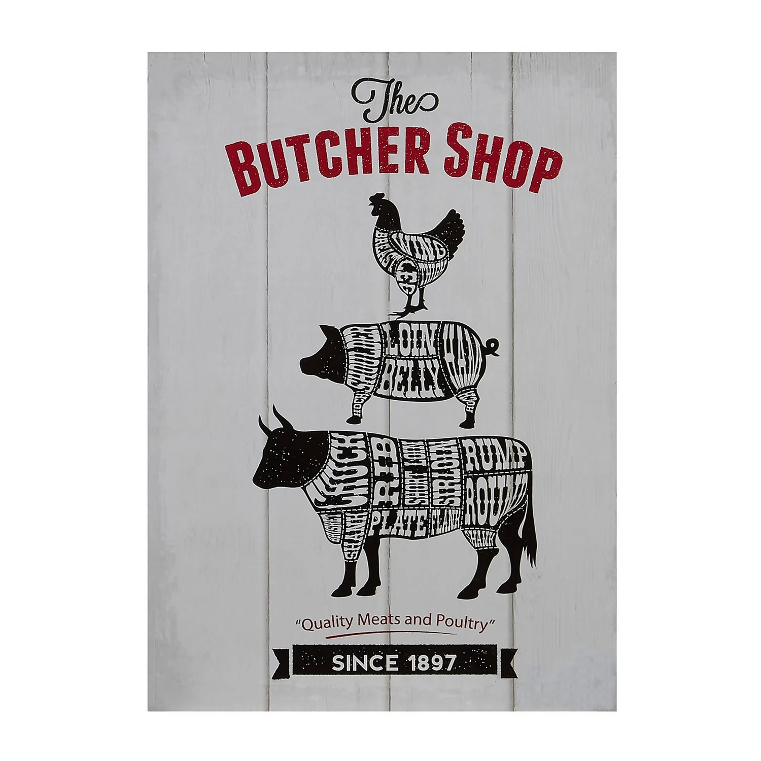 Butchers Shop Wall Plaque - 20x28cm 3 Butchers Shop Wall Plaque - 20x28cm