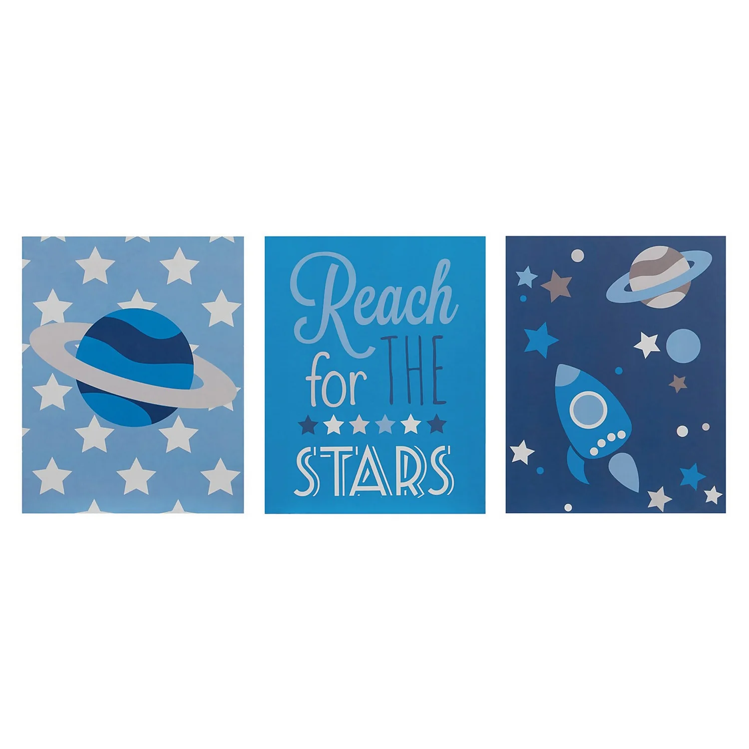 Kids Set Of 3 Reach For The Stars Wall Plaques - 16x20cm 3 Kids Set Of 3 Reach For The Stars Wall Plaques - 16x20cm