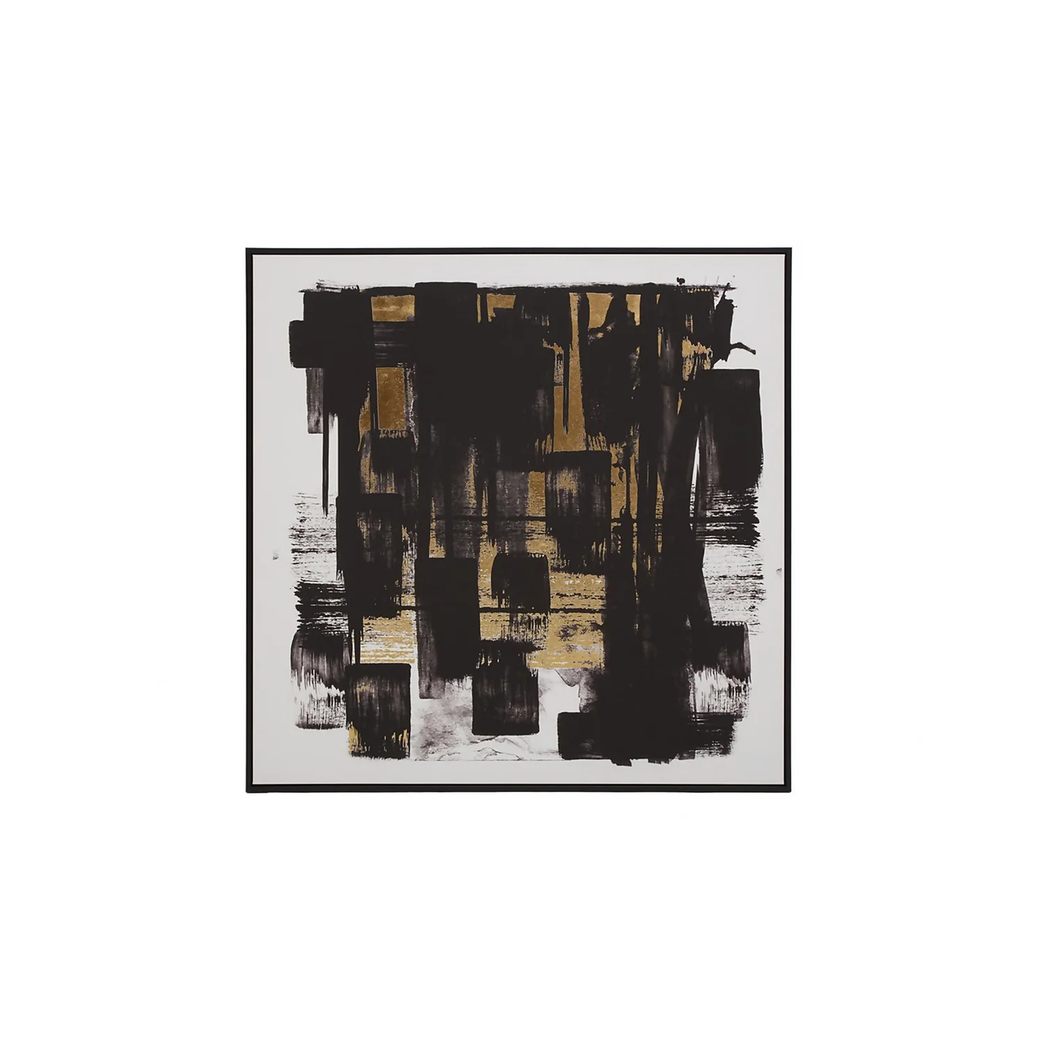 Astratto Canvas Wall Art - Black, White & Gold - 102.6x102.6cm 3 Astratto Canvas Wall Art - Black, White & Gold - 102.6x102.6cm
