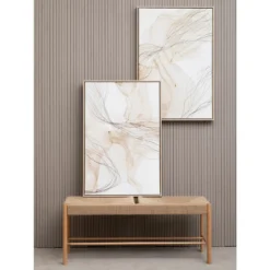 Astratto Set Of 2 Scribble Design Wall Art - Natural - 63x93cm -Furniture Series Sale 14821054 4045057938547307